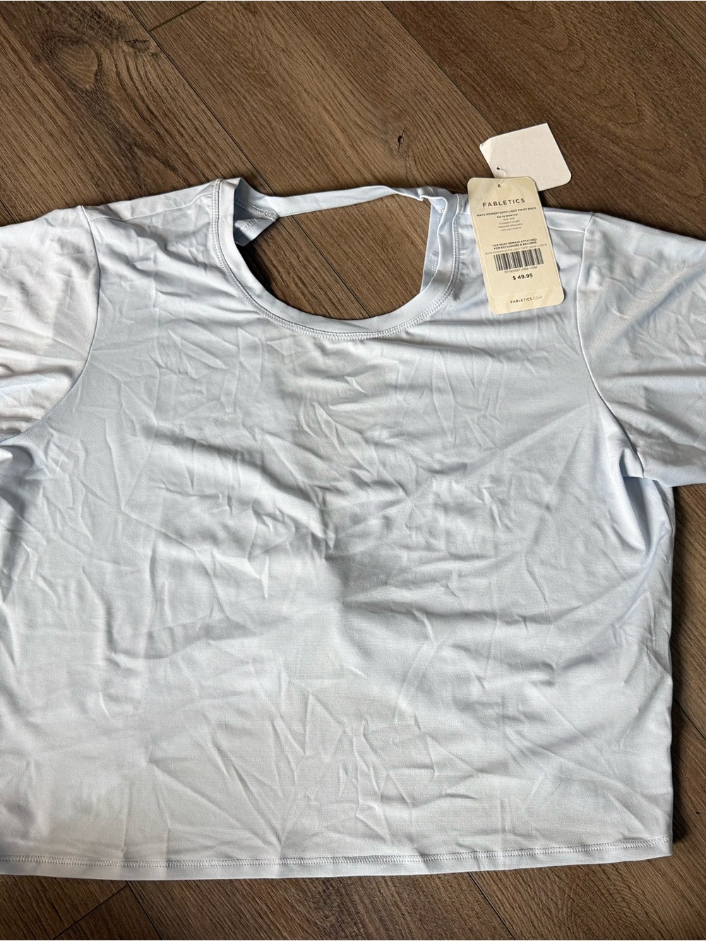 Fabletics Pale Blue Crop Short Sleeve Top